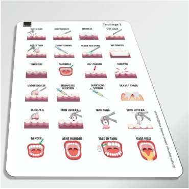 Piktogram ark Robust tandlæge 2 – visuelle symboler til tandlægebesøg og behandlinger for børn

