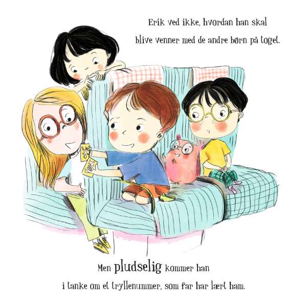 
Illustration fra Min lille bog om følelser generthed med børn samlet – pædagogisk børnebog om sociale følelser

