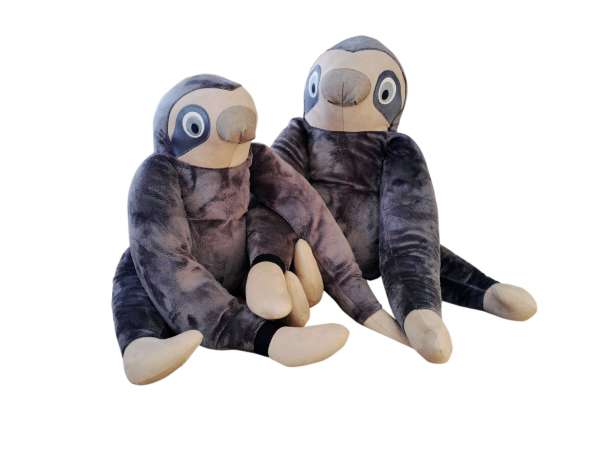 Sansebamse Store Bent sammen med mindre modellen Bette Bent viser størrelsesforskel