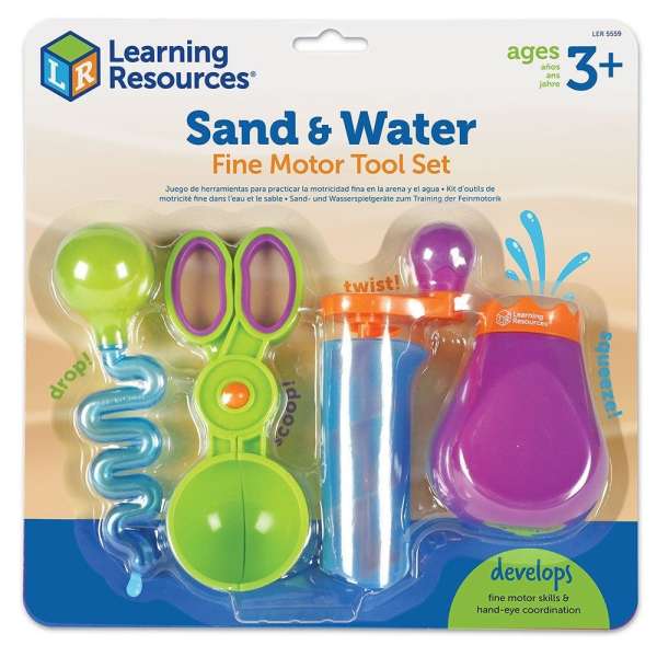Finmotorisk legesæt til sand og vand i emballage