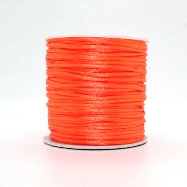 Neon orange smykkesnor på rulle, 1 meter – fleksibel og iøjnefaldende snor til DIY smykker og kreative projekter

