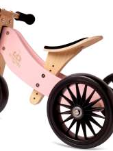 Kinderfeets Tiny Tots plus rose 2-i-1 cykel vist som trehjulet cykel