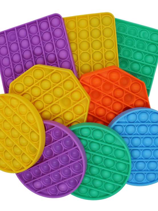 Pop it bubble fidget i samlepakke med 9 stk assorterede