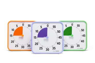 Time Timer Medium klassesæt i orange, lilla og grøn