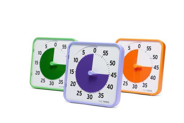 Time Timer Medium klassesæt i orange, lilla og grøn