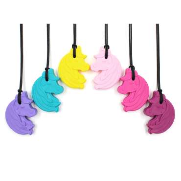 ARK Chewnicorn bidehalskæde i flere farver – bidesmykke formet som enhjørning til tyggebehov og sanselig regulering

