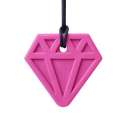 ARK Diamond bidehalskæde hot pink close-up – tekstureret bidesmykke til oral stimulering

