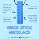 ARK Brick Stick bidehalskæde funktioner – tekstureret bidesmykke til oral stimulering

