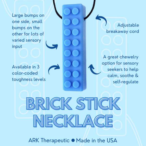ARK Brick Stick bidehalskæde funktioner – tekstureret bidesmykke til oral stimulering

