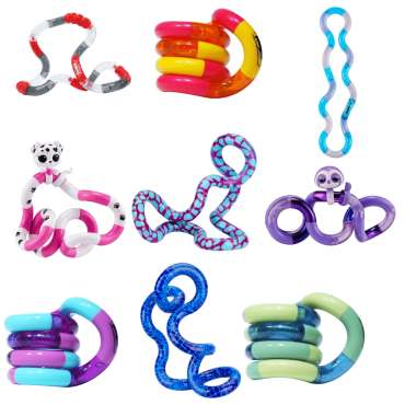 Tangle Jr. fidget legetøj i assorterede farver og former – sensorisk og motorisk udviklende legetøj til børn

