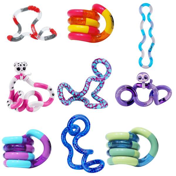 Tangle Jr. fidget legetøj i assorterede farver og former – sensorisk og motorisk udviklende legetøj til børn

