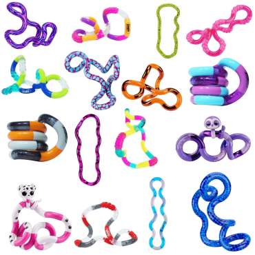 Tangle Jr. fidget legetøj i stort mix af farver og former – 21 stk. sensorisk og motorisk legetøj til børn

