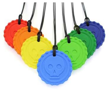 ARK Pirate Coin bidehalskæde i flere farver – tyggehalskæde med piratmotiv

