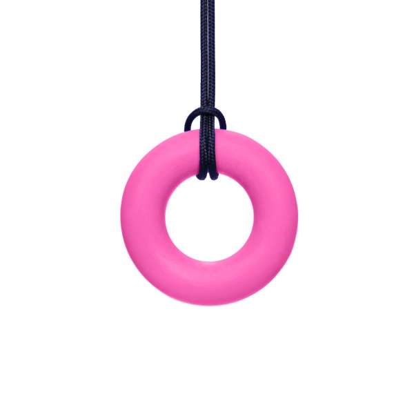Hot pink ARK Ring bidehalskæde – sansestimulerende tyggering

