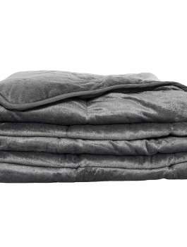 Minky-tæppe med tyngde, Mørkegrå
