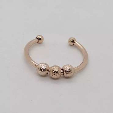 Anxiety ring i rose gold med multifarvede perler – justerbar ring

