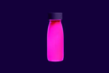 Petit boum float fluo pink sanseflaske i uv-lys