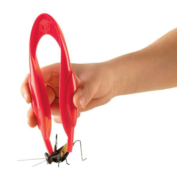 Barn med Kæmpe pincet fra Learning Resources griber insekt