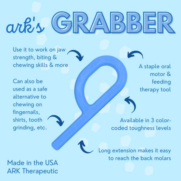 ARK Grabber funktioner – bideredskab med håndtag til tyggebehov og oral stimulering


