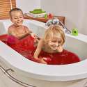 2 børn leger i badekar med rødt Zimpli Kids Slime baff