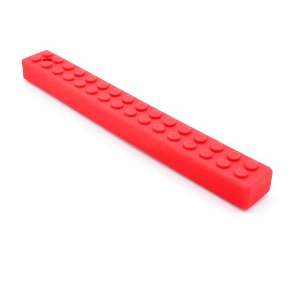 Rød ARK MEGA Brick Stick – tyggeredskab med LEGO-lignende overflade

