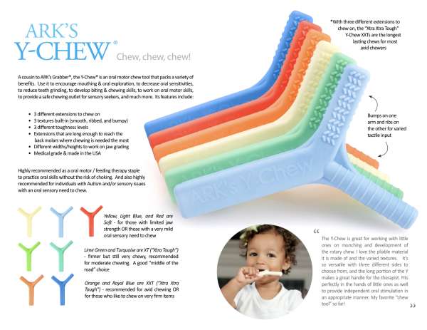 ARK Y-Chew oversigt – tyggeredskab til oral motorik og regulering

