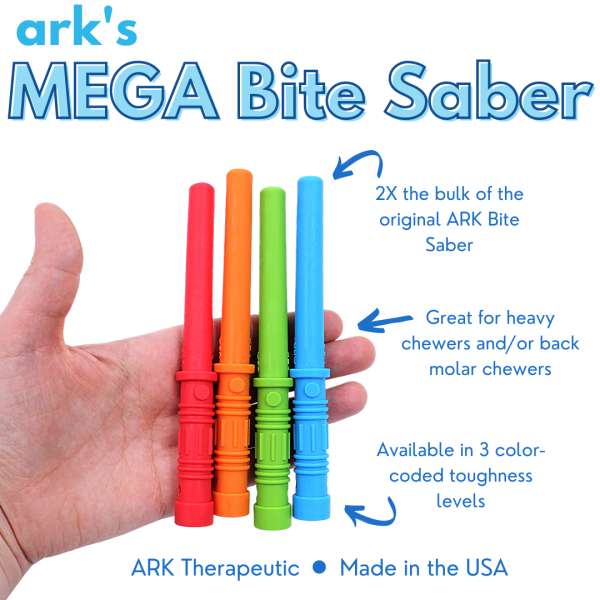 ARK MEGA Bite Saber egenskaber – sikkert tyggeredskab til sanser

