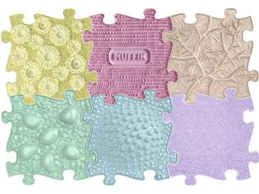 Sansegulv blød pastel – taktile plader i lyse farver

