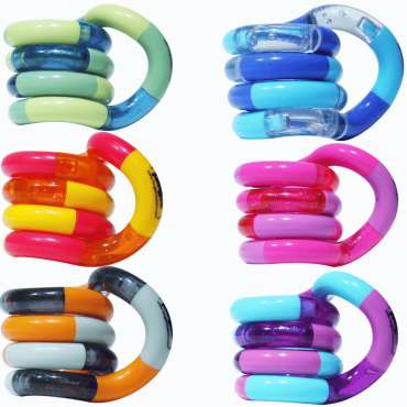 Tangle Jr. Classic fidget legetøj i forskellige farvekombinationer – fleksibelt og sansestimulerende legetøj til børn

