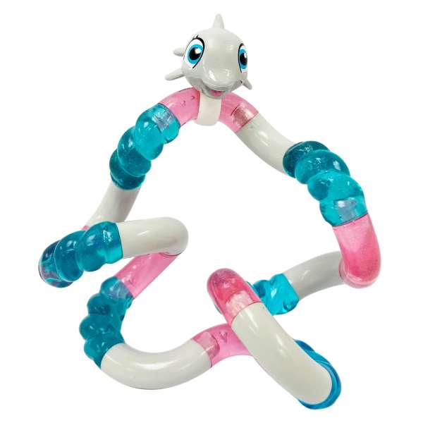 Tangle Jr. Pets Aquatic dolphin i hvid, pink og blå delfin– kreativt fidget legetøj til børn