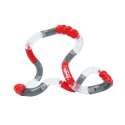 Tangle Jr. Textured rød, sort og transparent – fleksibelt fidget med struktur

