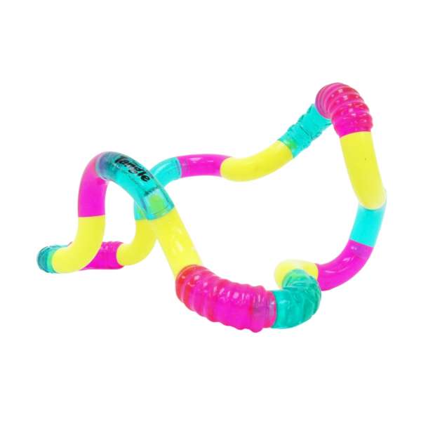 Tangle Jr. Textured gul, grøn og pink – farverigt sanselegetøj

