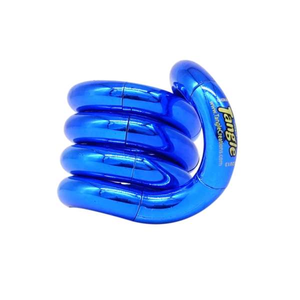 Tangle Jr. Metallic blå – skinnende og fleksibelt fidget


