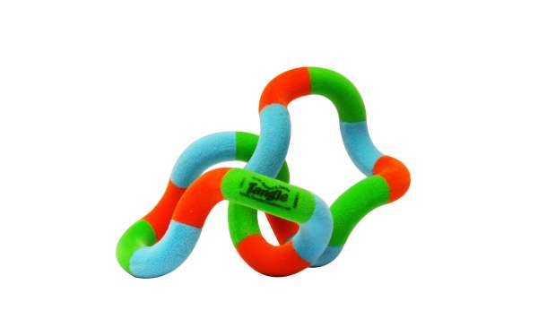 Tangle Jr. Fuzzies i blå, grøn og orange – fleksibelt sanselegetøj

