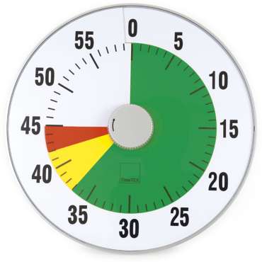 TimeTEX Timer XL "lydløs" 32 cm ø med rød-gul-grøn skive