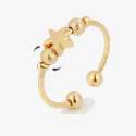  Anxiety ring guld med stjerne og perler – close-up af design

