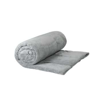 Velourtæppe med tyngde grå – blødt tyngdetæppe i velour til ro og afslapning

