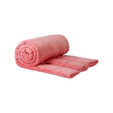 Velourtæppe med tyngde jordbær – blødt tyngdetæppe i velour til ro og afslapning

