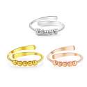 Her ses de 3 farver Anxiety ring minimalist, få i 