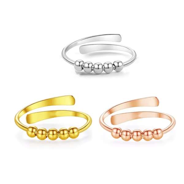 Her ses de 3 farver Anxiety ring minimalist, få i 