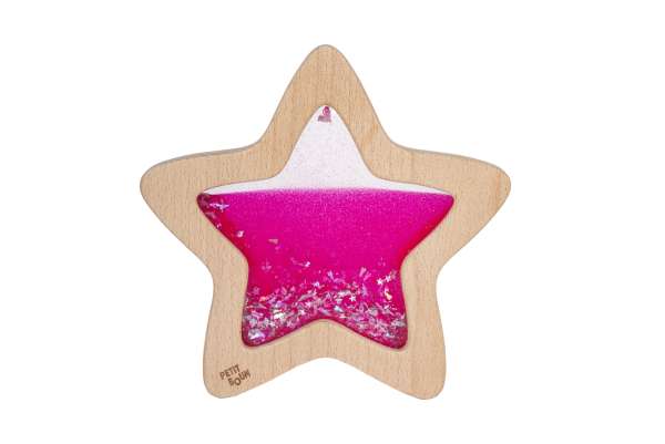 Nebula sansestjerne flow – sansestimulerende stjerne med pink glimmer og flydende effekt


