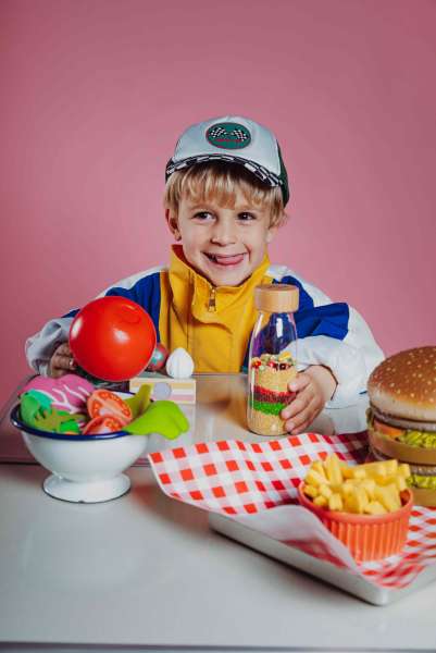 Sanseflaske lær om fastfood