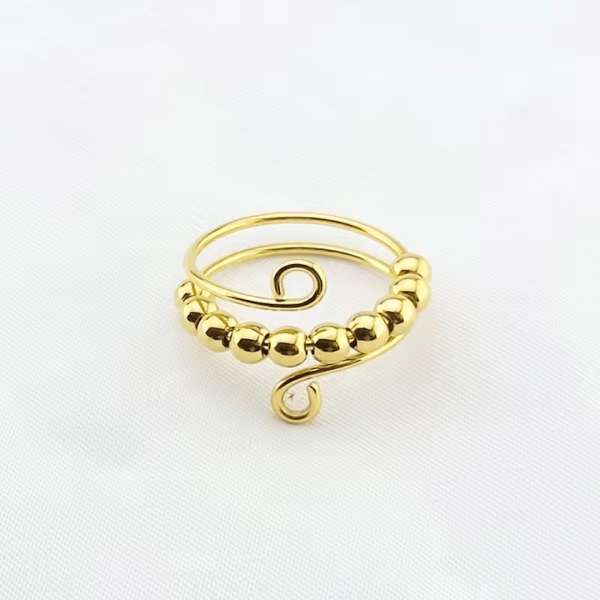 Anxiety ring, dobbelt, guldfarvet