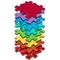 Sansegulv Regnbuesæt med farverige-taktile plader i regnbuens nuancer til sansestimulering af fødderne