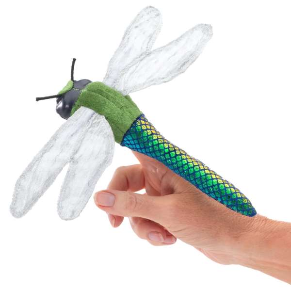 Fingerbamse guldsmed på en hånd – farverig fingerdukke til leg og fantasi

