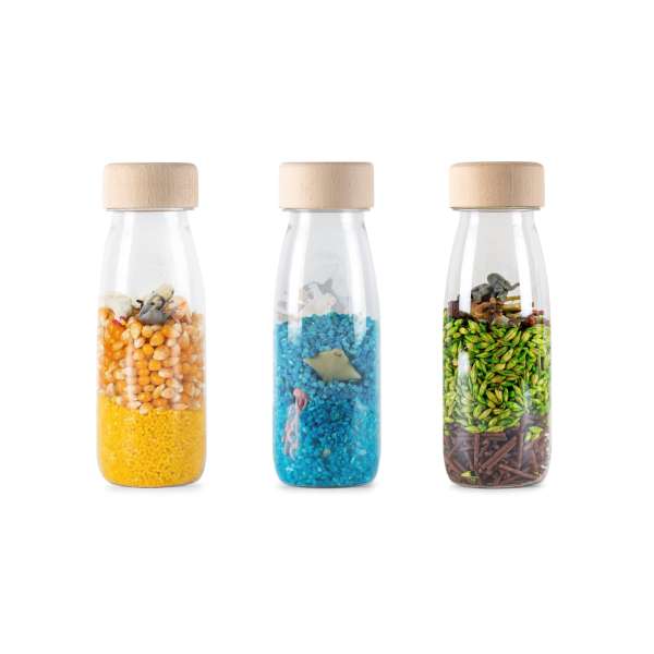 Sanseflasker Naturen – tre flasker med naturtema til visuel sansestimulering og ro

