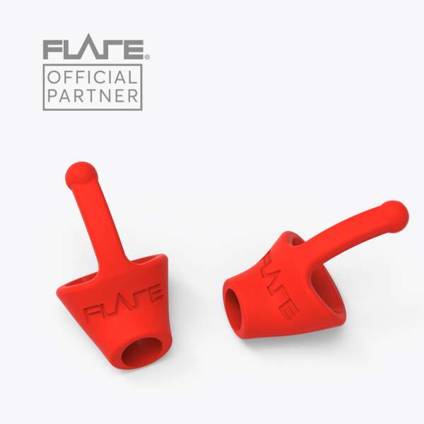 
Flare Calmer Kids røde ørepropper – ergonomisk design til børneører

