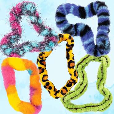 Furry Tangle sensorisk fidget legetøj i flere farver og mønstre – blød taktil stim toy

