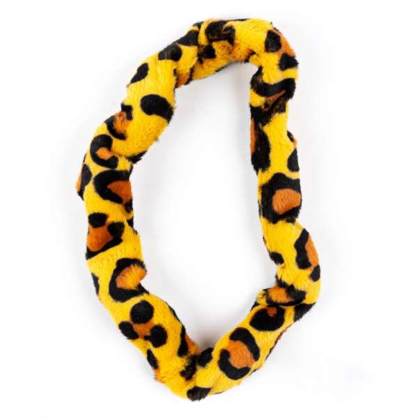 Furry Tangle med leopardmønster – blød fidget toy med taktil stimulation

