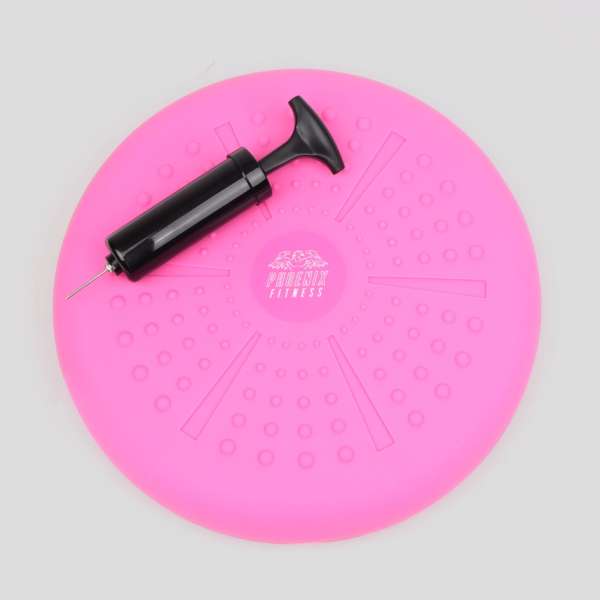 Siddepude pink underside – balancepude med pumpe til justering af lufttryk

